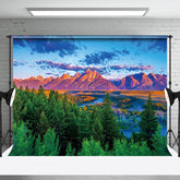 Aperturee - Aperturee Magnificent Natural Scene Forest Mountain Backdrop